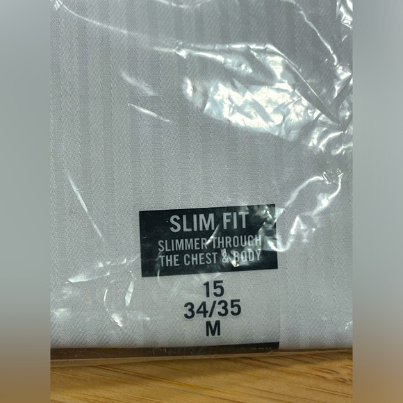 NWT Kenneth Cole Men’s Slim Fit Wicking Stretch-Flex Dress Shirt 15 34/35 White - Picture 3 of 8